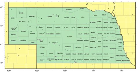 Counties Map Of Nebraska