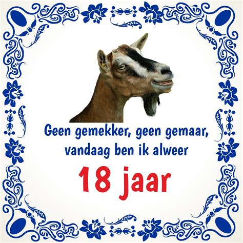 Geen Gemekker Verjaardag Tegel 18 Jaar Met Grappige