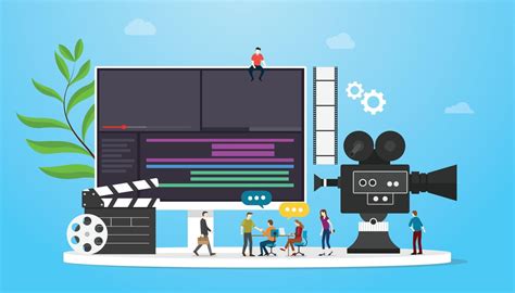 Film Video Production Concept With Team People And Camera Editing