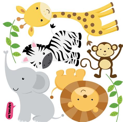Vinilo Decorativo Kit Animales De La Selva Animales De La Selva Baby
