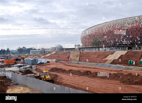 Fifa World Cup 2010 Construction Site Of The Soccer City Stadium In The Soweto District