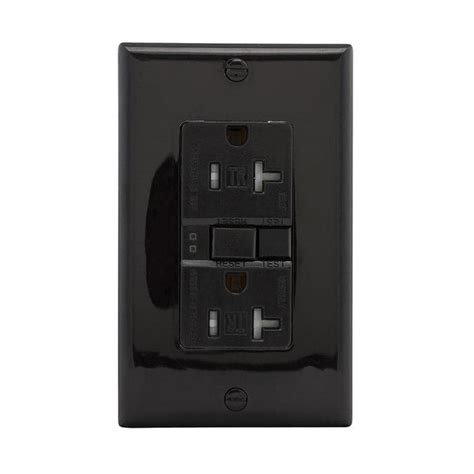 Eaton Black 20 Amp Decorator Outlet Gfci Residential At