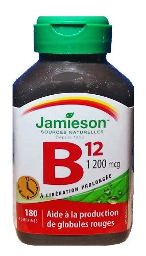 Jamieson Vitamin B12 1200 Mcg 180 Timed Release Tablets Econo