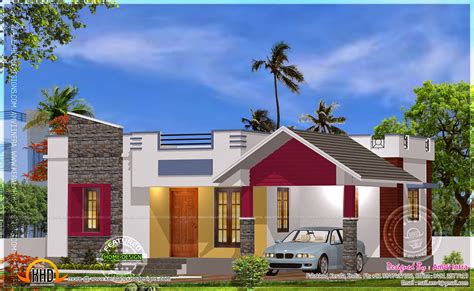 Front Elevation 1000 Sq Ft House Plans 2 Bedroom Kerala Style