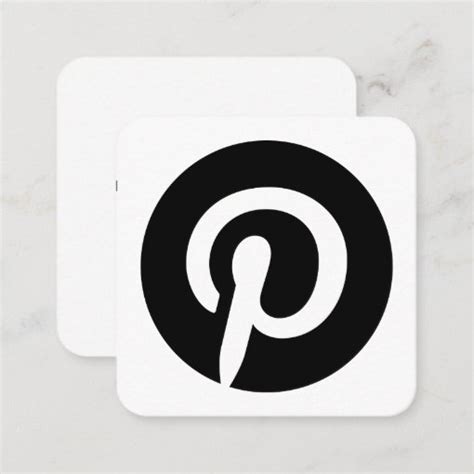 Pinterest Logo Social Media Black And White Promo Calling Card Zazzle