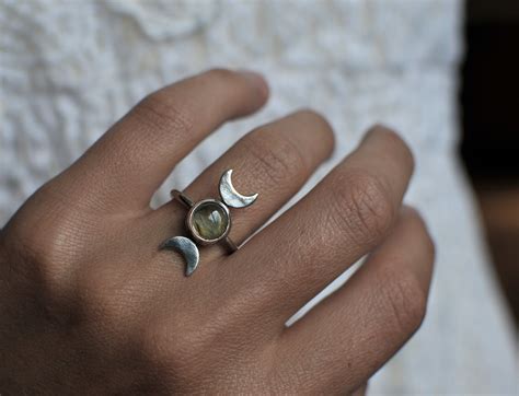 Celestial Ring Moon Phase Ring Moon Ring Moon Cycle Ring Etsy