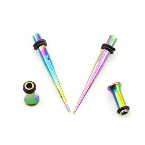 Ear Taper Pack Multi Color Tunnels And Tapers 4pcs