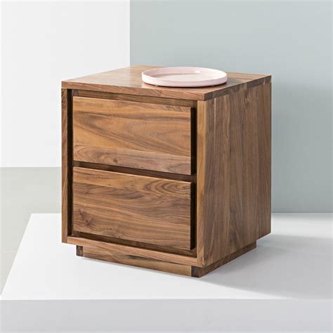 Maximus 2 Drawer Bedside Table Solid Oak 55x45x60cm Angled Legs