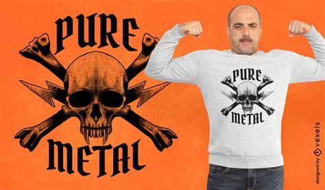 Heavy Metal Skull T Shirt Design Vector Download