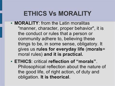 Ethics And Morality
