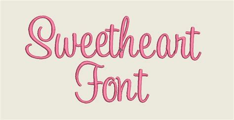 Sweetheart Embroidery Font 3 Sizes Alphabets Font Script Font Etsy