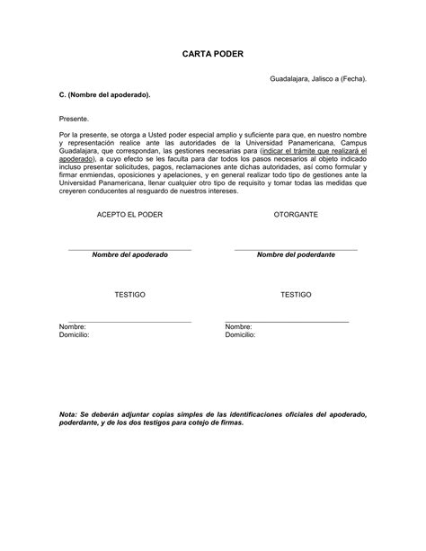 Result Images Of Formato Carta Poder Simple Pdf Png Image Collection