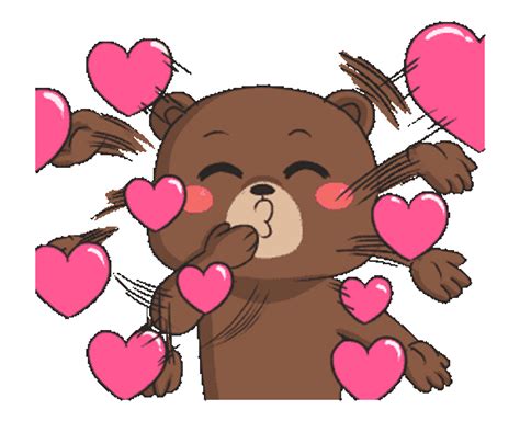 Funny Love Bear Sending Hearts GIF GIFDB Com