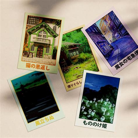 Studio Ghibli Postcard Package 5 Postcards For Princess Etsy Studio