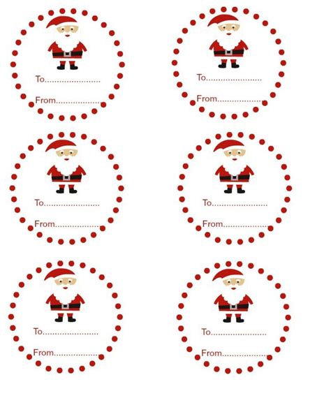 Santa Gift Tags Printable Free Printable Templates