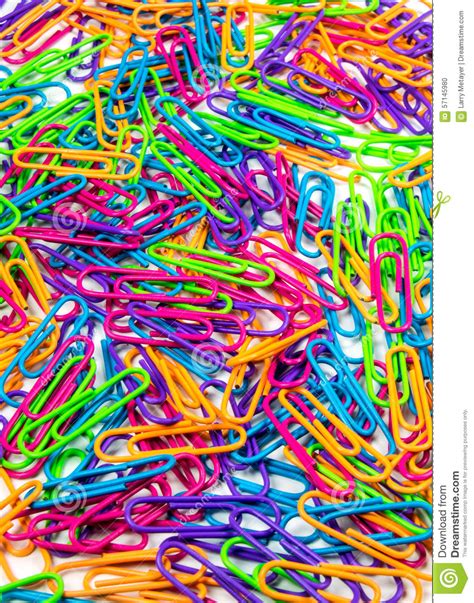 Colorful Paper Clips Stock Photo Image Of Secretary 57145980