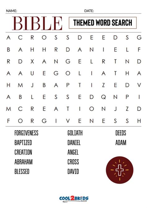 Large Printable Word Search Puzzles Bible