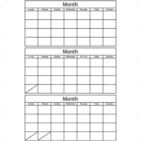 Blank Calendar 3 Templates Stock Vector Illustration Of Black 12991401