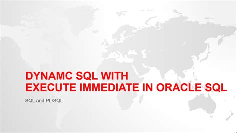 Dynamic Sql With Execute Immediate In Oracle Pl Sql With Example Youtube
