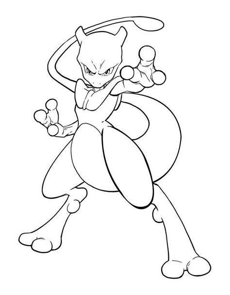 Mewtwo Coloring Pages Printable Free Pokemon Coloring Pages