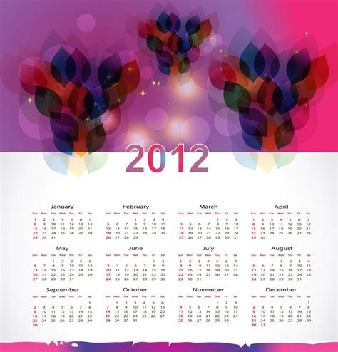 Calendar Layout Template Vector Art And Graphics