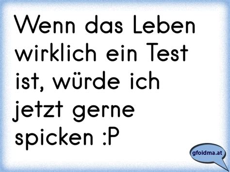 Wenn Das Leben Wirklich Ein Test Ist W Rde Ich Jetzt Gerne Spicken P Sterreichische Spr Che