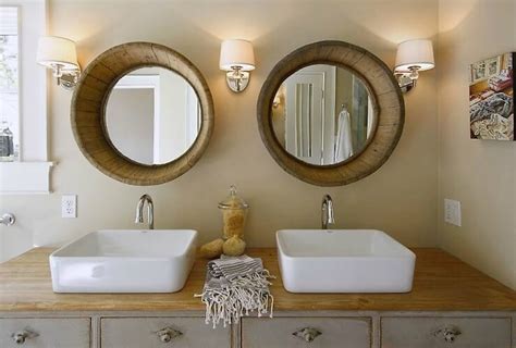 A reclaimed wood bathroom vanity top is similar to butcher block, except that it's created entirely from recycled wood. Wood Vanity With All Types Of Sinks