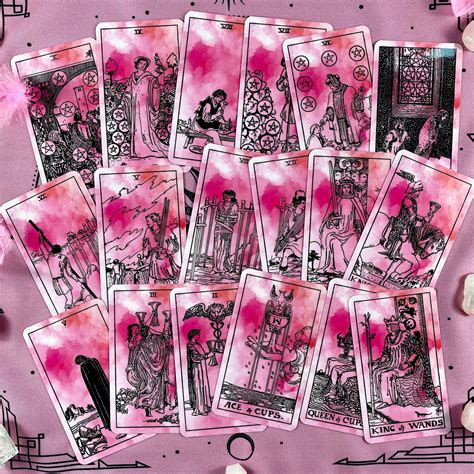 Tarot Deck Pink Skyplastic Tarot Cards 78 T Set With Etsy Uk
