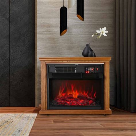 Ainfox Digital Electric 3d Flame Fireplace Stove Infrared Heater