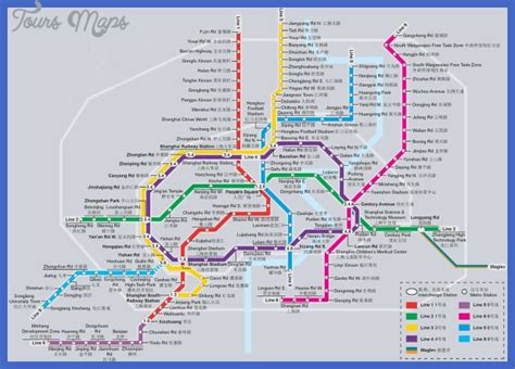 Hard seats and open windows for the adventurous voyager. Shanghai Metro Map - ToursMaps.com