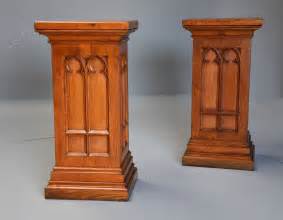 Pair Of 19thc Ash Pedestals In The Gothic Style Antiques