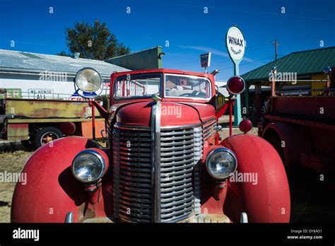 USA, South Dakota, Murdo, Pioneer Auto Show, antique car museum, fire
