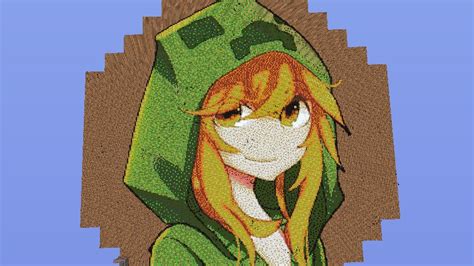 Creeper Girl Pixel Art Minecraft Project