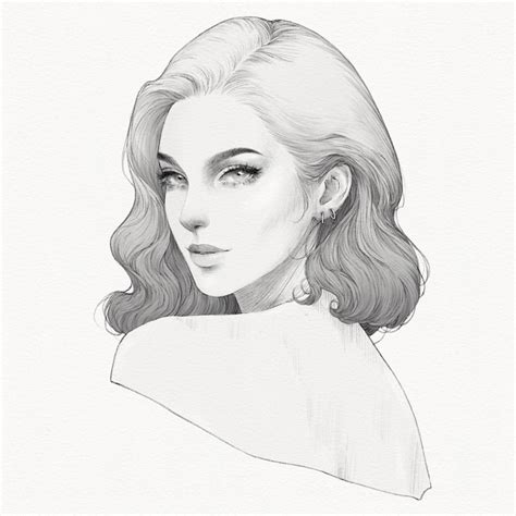 Female Face Drawing Girl Face Drawing Woman Drawing Face Art