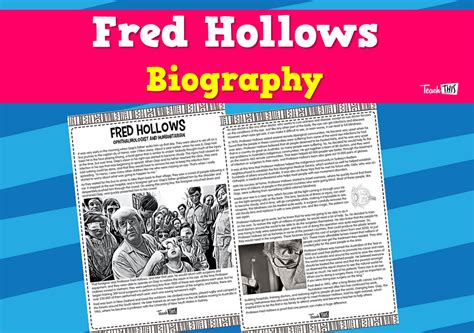 Fred Hollows Biography Teacher Resources And Classroom Games