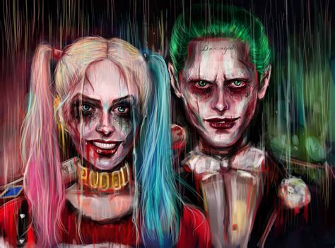 3840x1080 Resolution Harley Quinn Joker Painting Artwork 3840x1080 Resolution Wallpaper