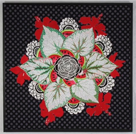 Floral Mandala Art Quilt Mounted On Canvas 24 X 24 Modern Etsy Uk