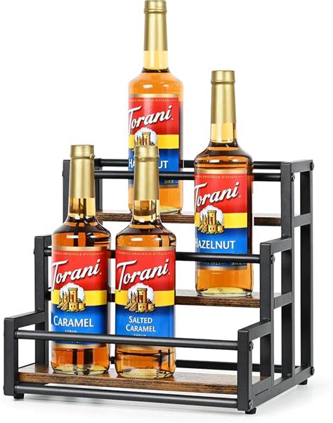 Amazon Com Ollieroo Coffee Syrup Rack Organizer Syrup Bottle Holder Stand For Coffee Bar Tier