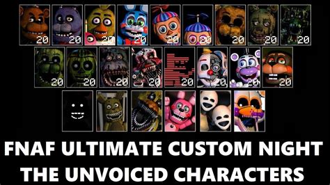 Fnafultimate Custom Nightthe Unvoiced Characters Youtube