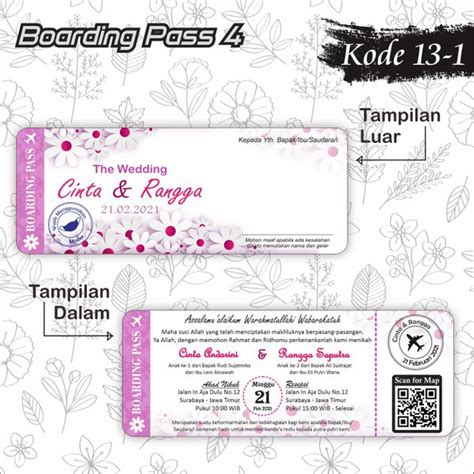 Jual Undangan Pernikahan Boarding Pass Unik Berkualitas By Desainplus