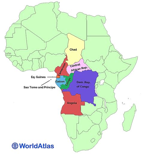 Sub Saharan Africa Physical Map