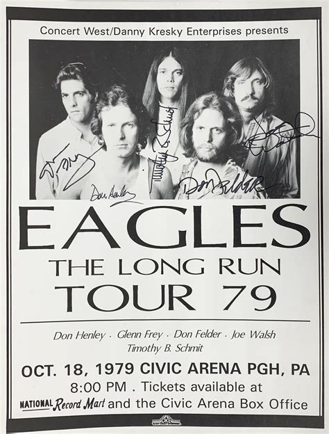Lot Detail Eagles Rare Group Signed 20 X 27 Original 1979 The Long