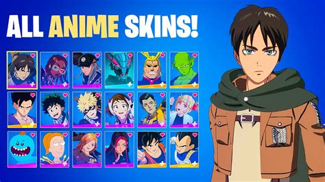 All Anime And Cartoon Skins In Fortnite Season 15 Season 24 Youtube