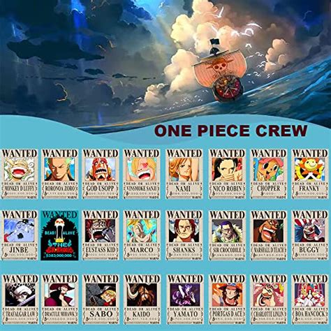 TYZZHOA PCS Anime OP Wanted Posters Cm New Bounty Edition Straw Hat Pirates Crew Nika