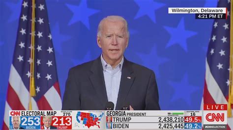 Biden Says No Doubt Final Vote Count Will Hand Him Presidency