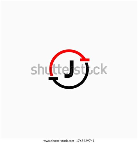 Modern Red Black Circle J Logo Stock Vector Royalty Free 1763429741