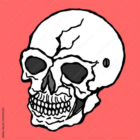 Anatomy Of Side View Skull Day Of The Dead Vector Design Stock Vector
