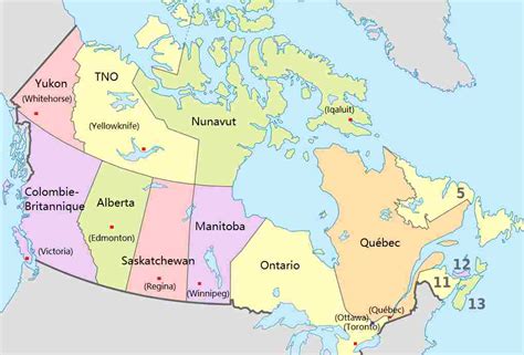 Les Provinces Et Territoires Du Canada