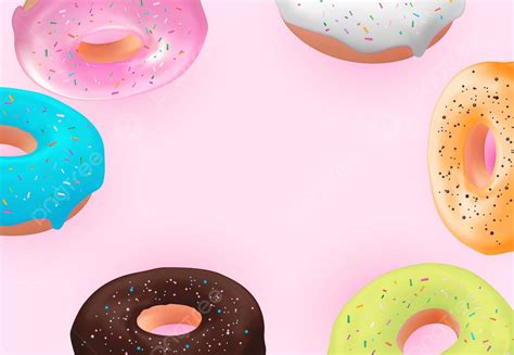 Realistic 3d Sweet Tasty Donut Background Can Be Used For Dessert