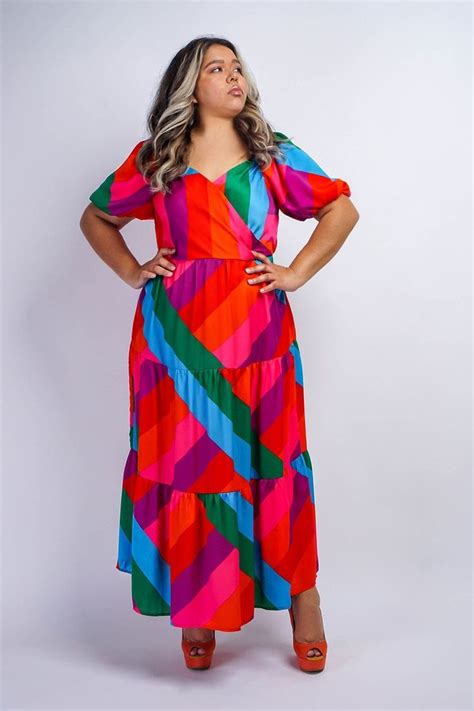Ladies Rainbow Dresses Rainbow Dress Maxi Dress Trendy Dresses
